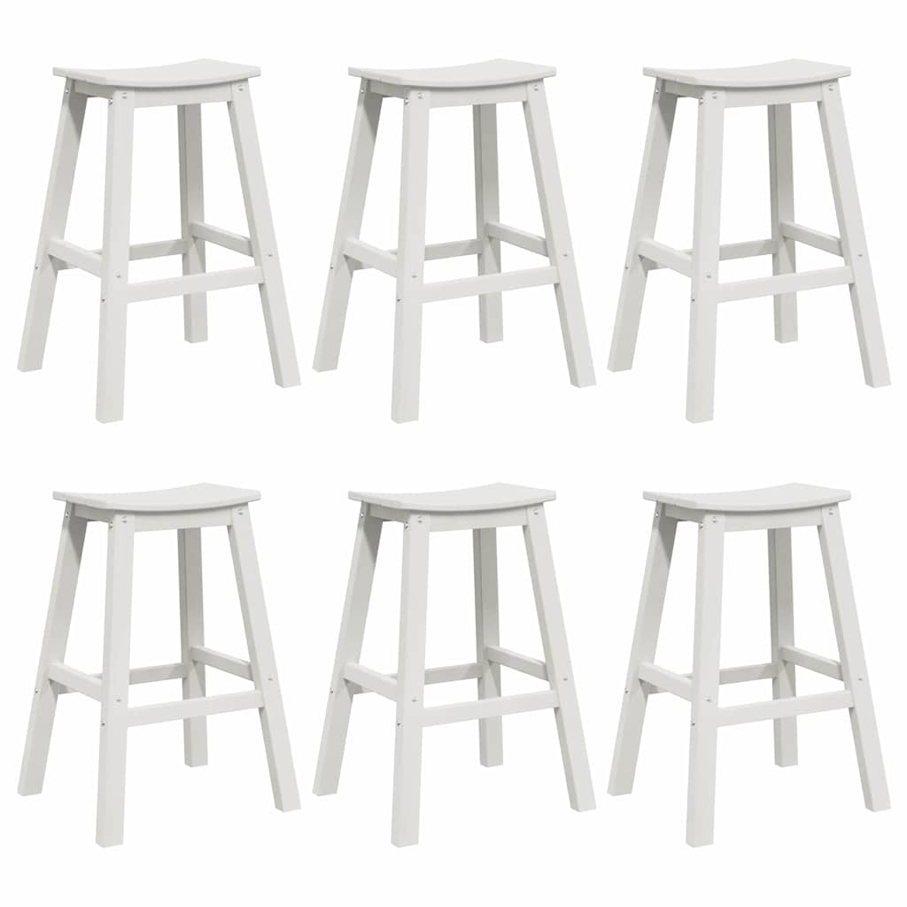 Set bar stolova za vrt 6 pcs Bijelo HDPE