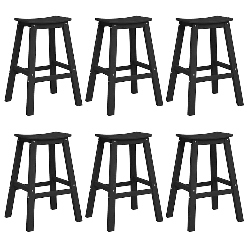Set bar stolova za vrt 6 pcs Crna HDPE