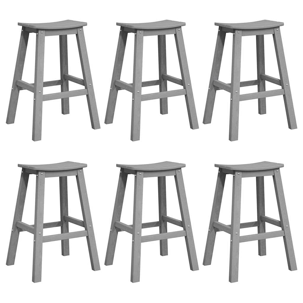 Set bar stolova za vrt 6 pcs Svijetlo siva HDPE