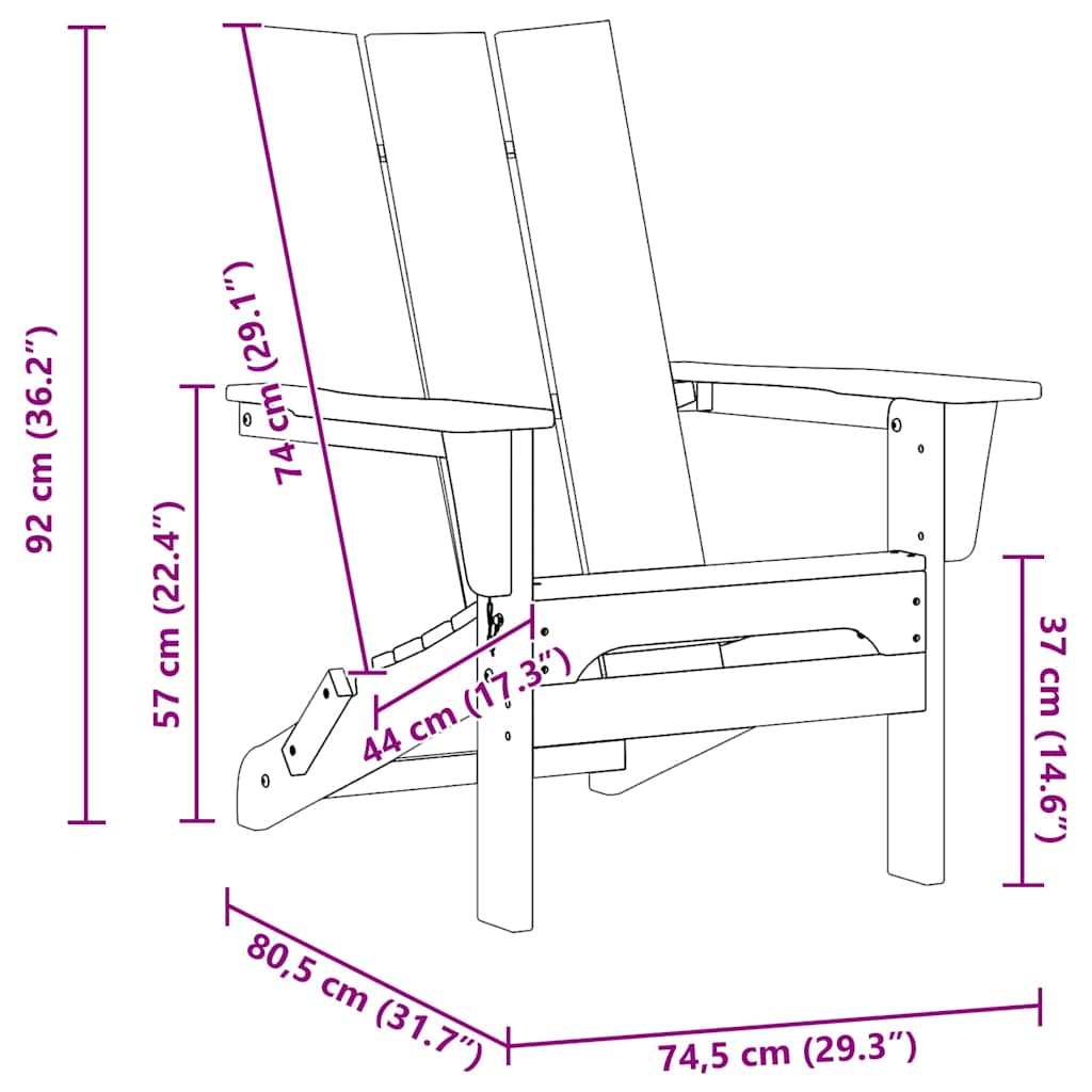 Vrtna stolica 2 pcs Mornarska 80.5 x 74.5 x 92 cm Polietilen