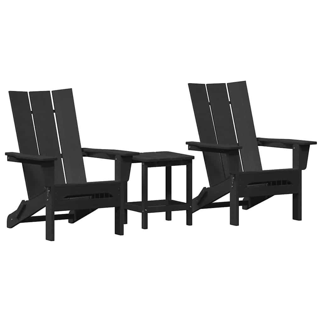 Vrtna stolica 3 pcs Crna 80.5 x 74.5 x 92 cm Polietilen