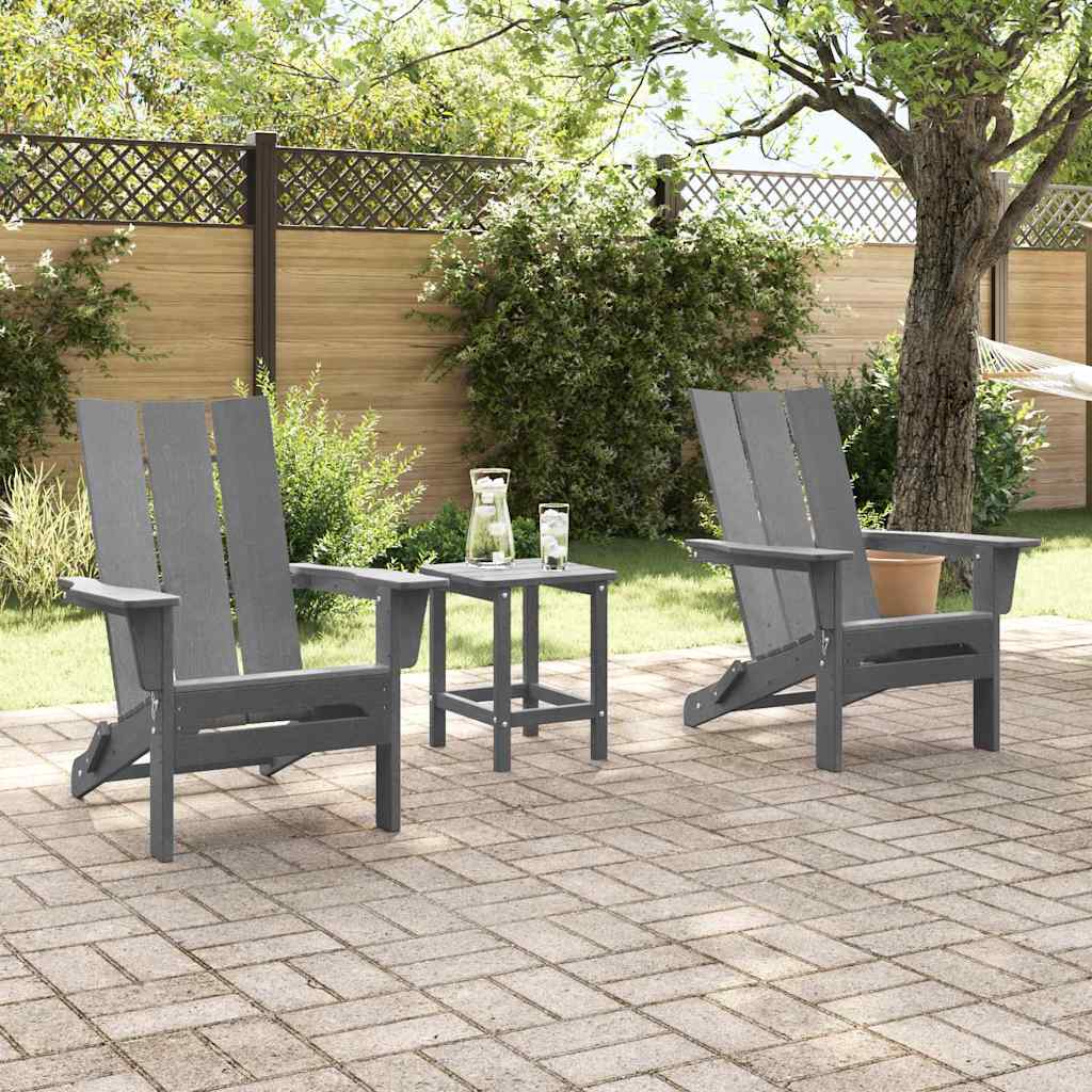 Vrtna stolica 3 pcs Svijetlo siva 80.5 x 74.5 x 92 cm