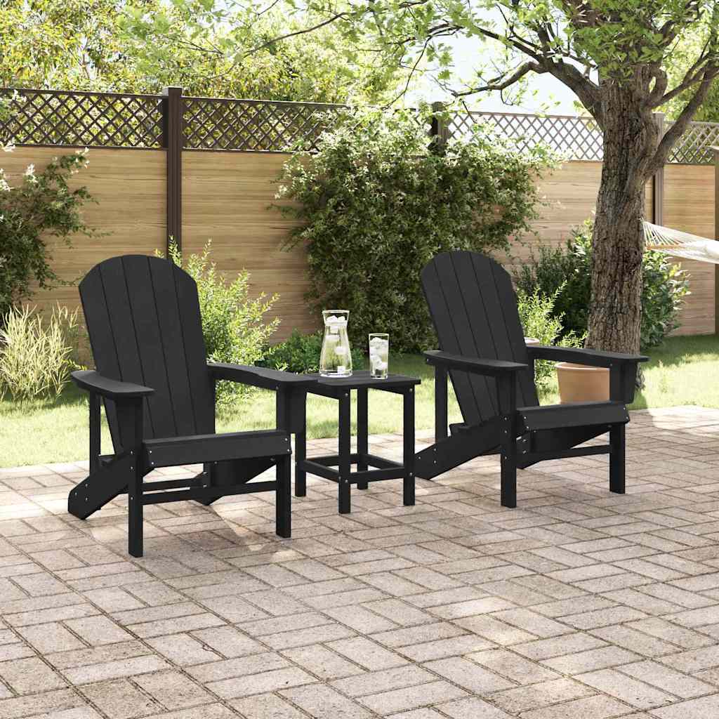 Vrtna stolica 2 pcs Crna 82 x 74 x 92 cm Polietilen