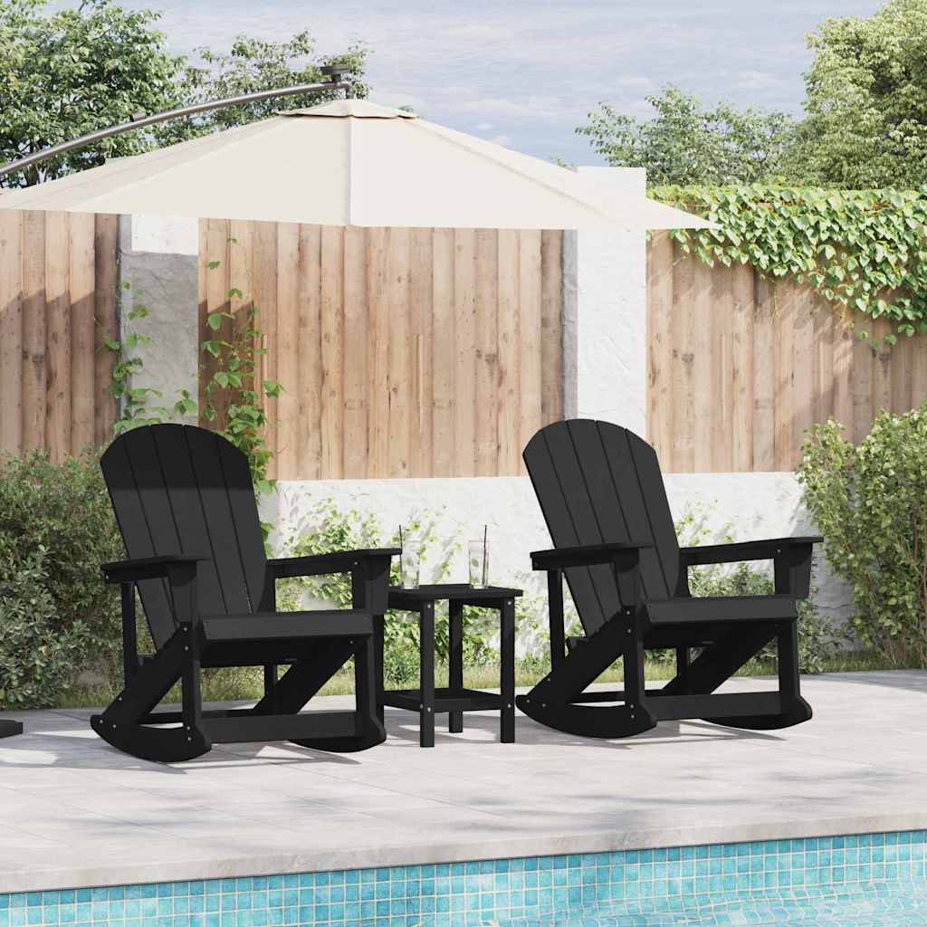 Adirondack ljuljačke 2 pcs Crna HDPE
