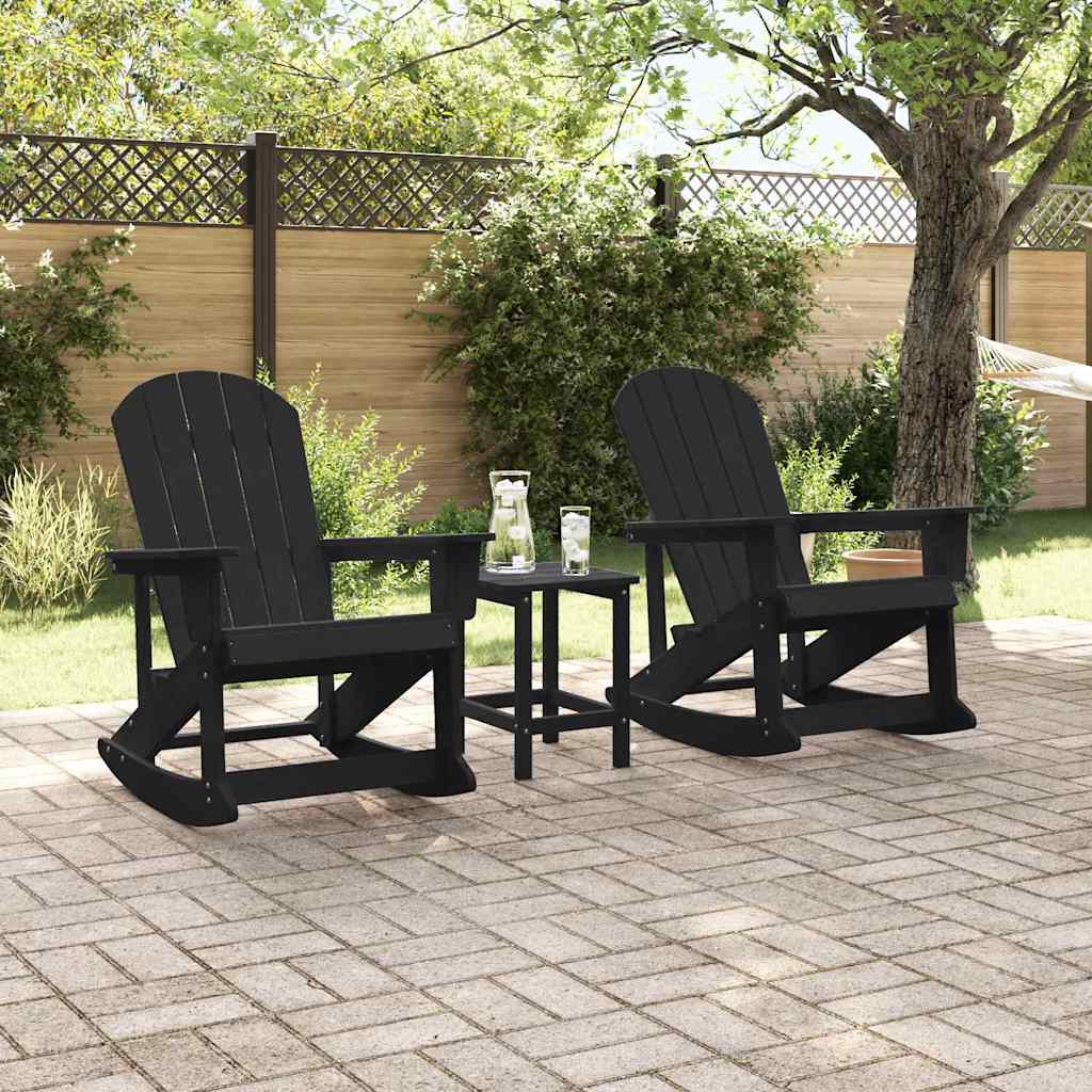 Adirondack ljuljačke 2 pcs Crna HDPE