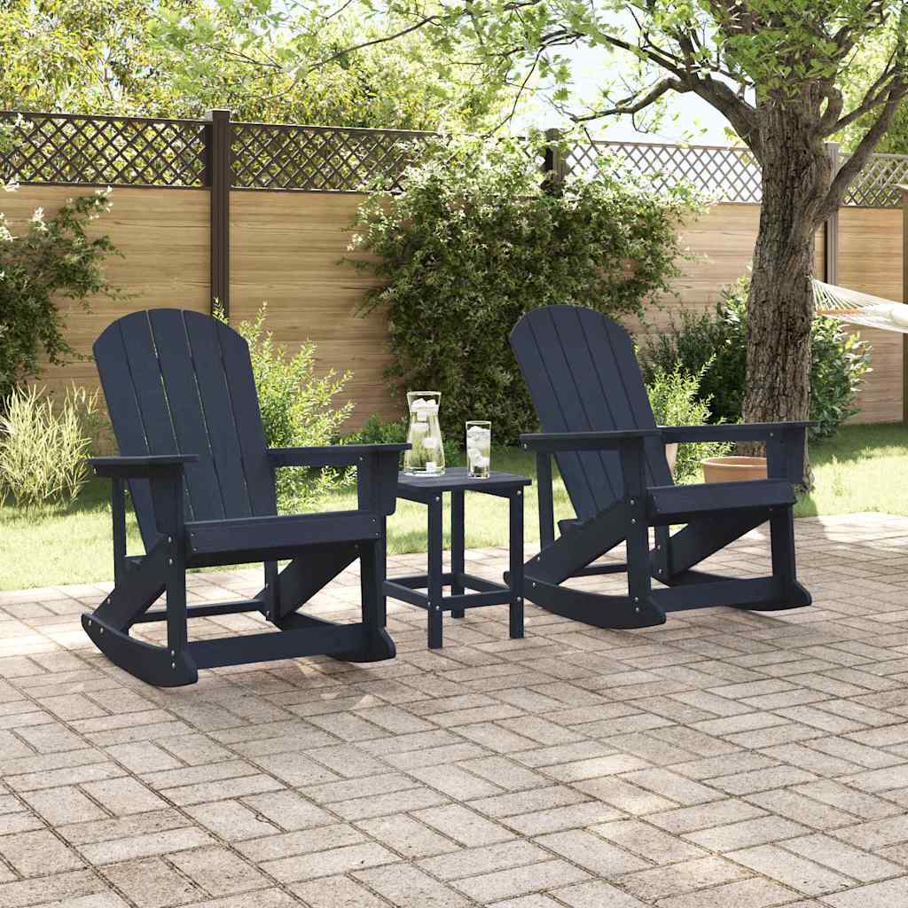 Set lounge namještaja za vrt 3 pcs Mornarsko plava HDPE