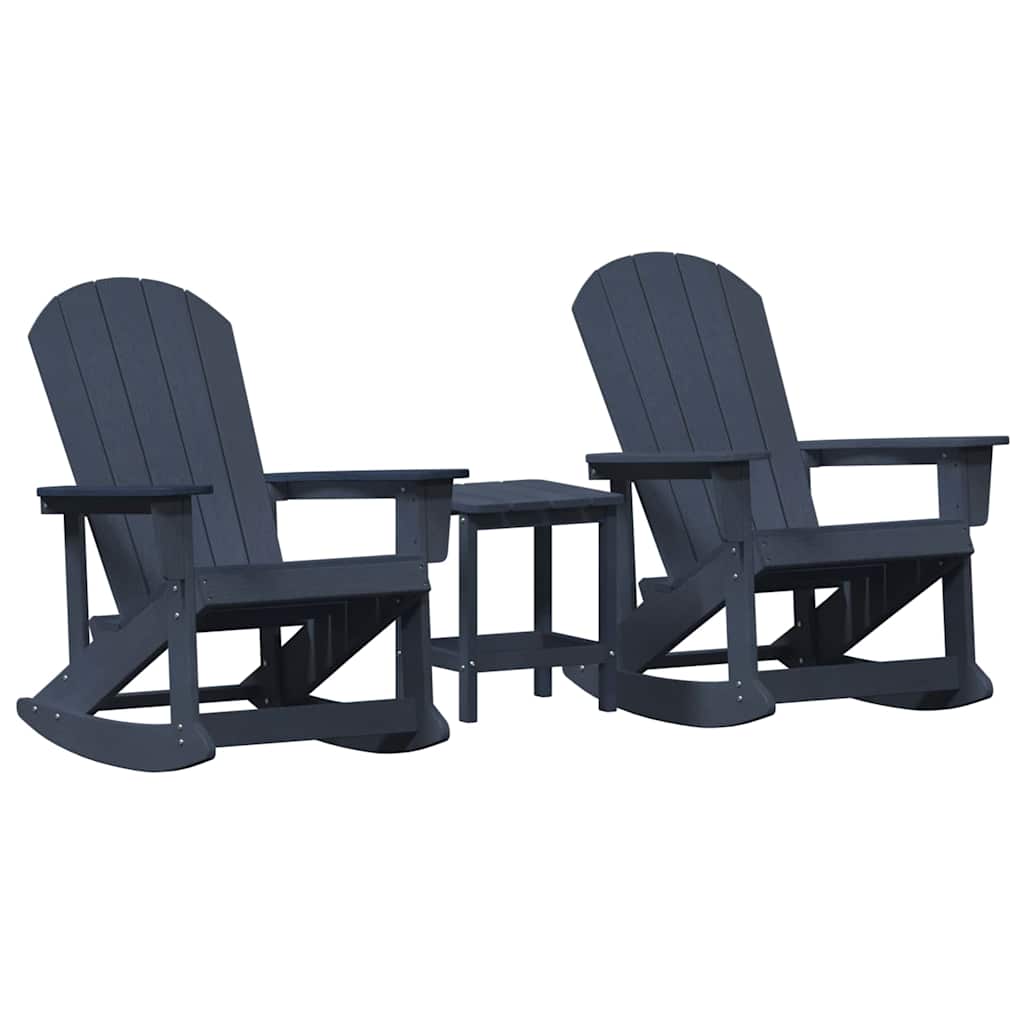 Set lounge namještaja za vrt 3 pcs Mornarsko plava HDPE