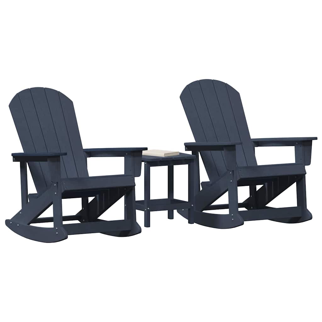 Set lounge namještaja za vrt 3 pcs Mornarsko plava HDPE