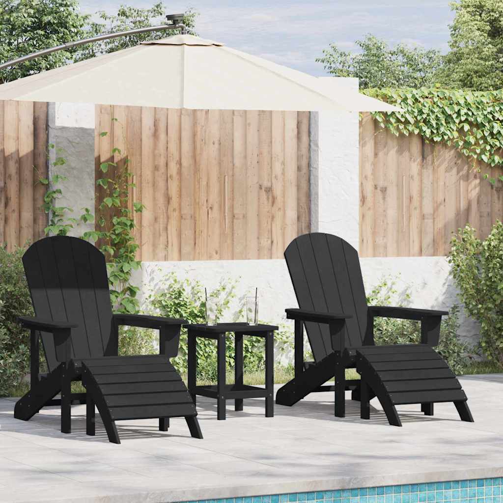 Vrtna stolica 2 pcs Crna 83 x 74 x 92 cm Polietilen