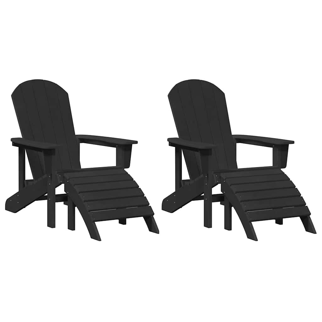 Vrtna stolica 2 pcs Crna 83 x 74 x 92 cm Polietilen