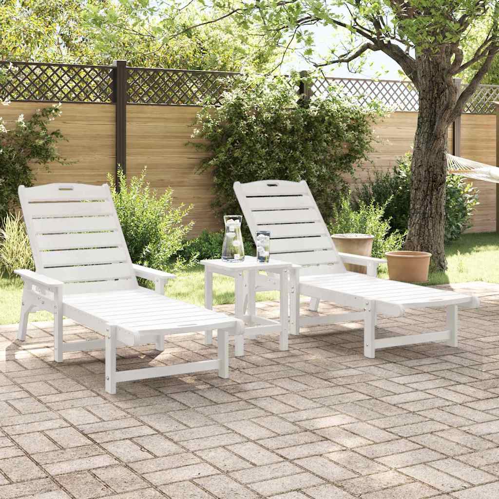 Ležaljka 2 pcs Bijelo 195,5 x 53 x 98,5 cm Polietilen
