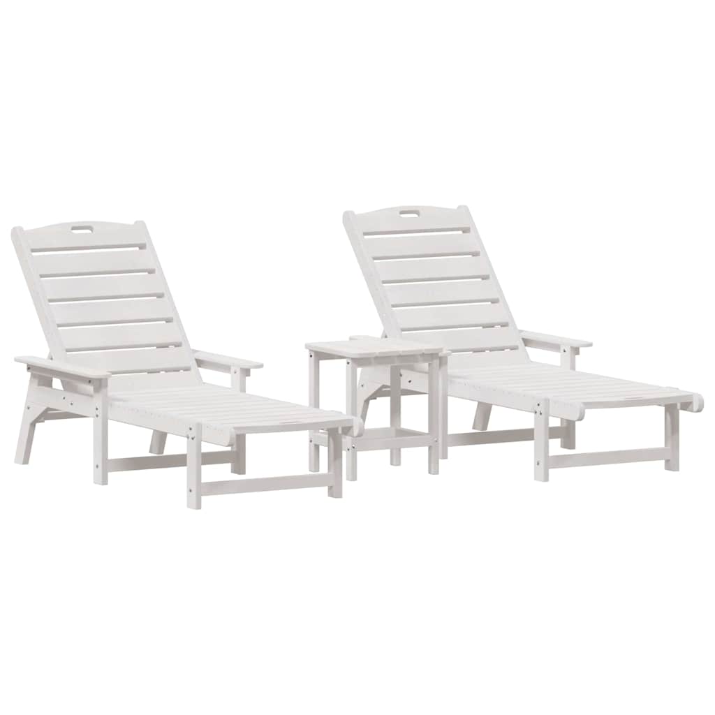 Ležaljka 3 pcs Bijelo Polietilen