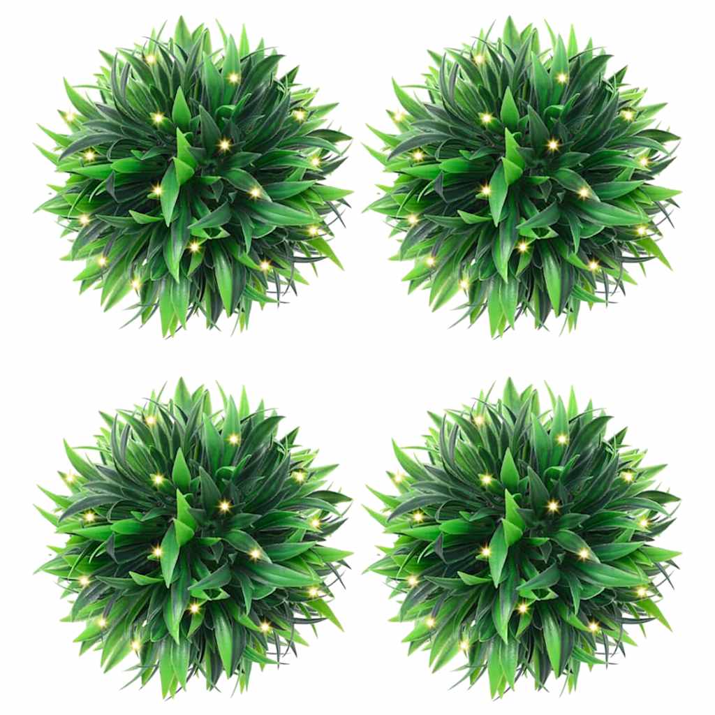 Umjetne kugle od šimšira s LED svjetlima 4 kom zelene 15 cm