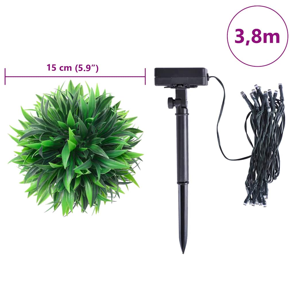 Umjetne kugle od šimšira s LED svjetlima 4 kom zelene 15 cm