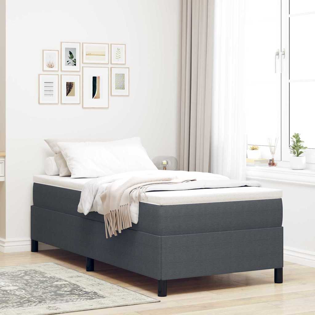 Krevet s opruga kutije Tamnosiva 100 x 200 cm Kordura tekstil