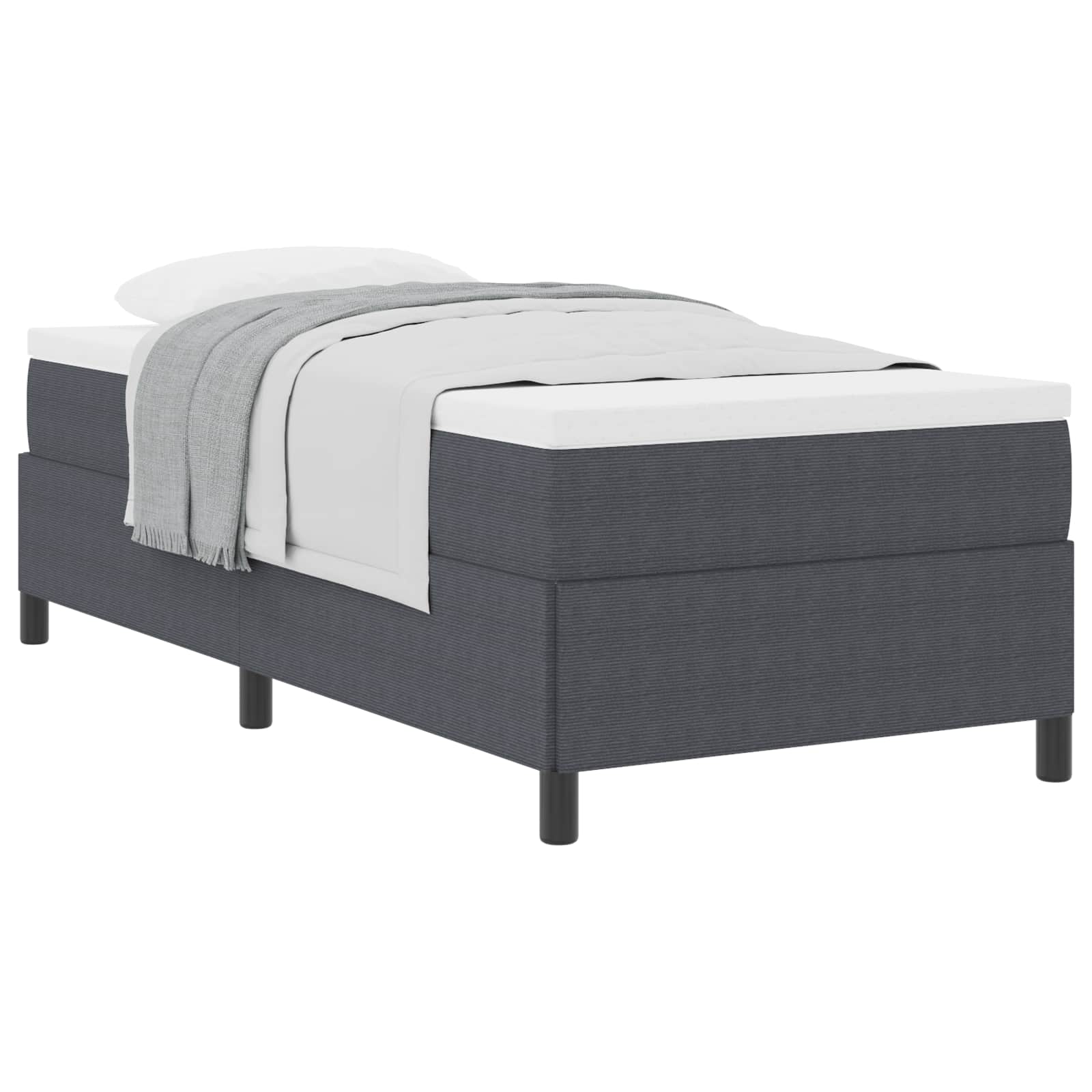 Krevet s opruga kutije Tamnosiva 100 x 200 cm Kordura tekstil