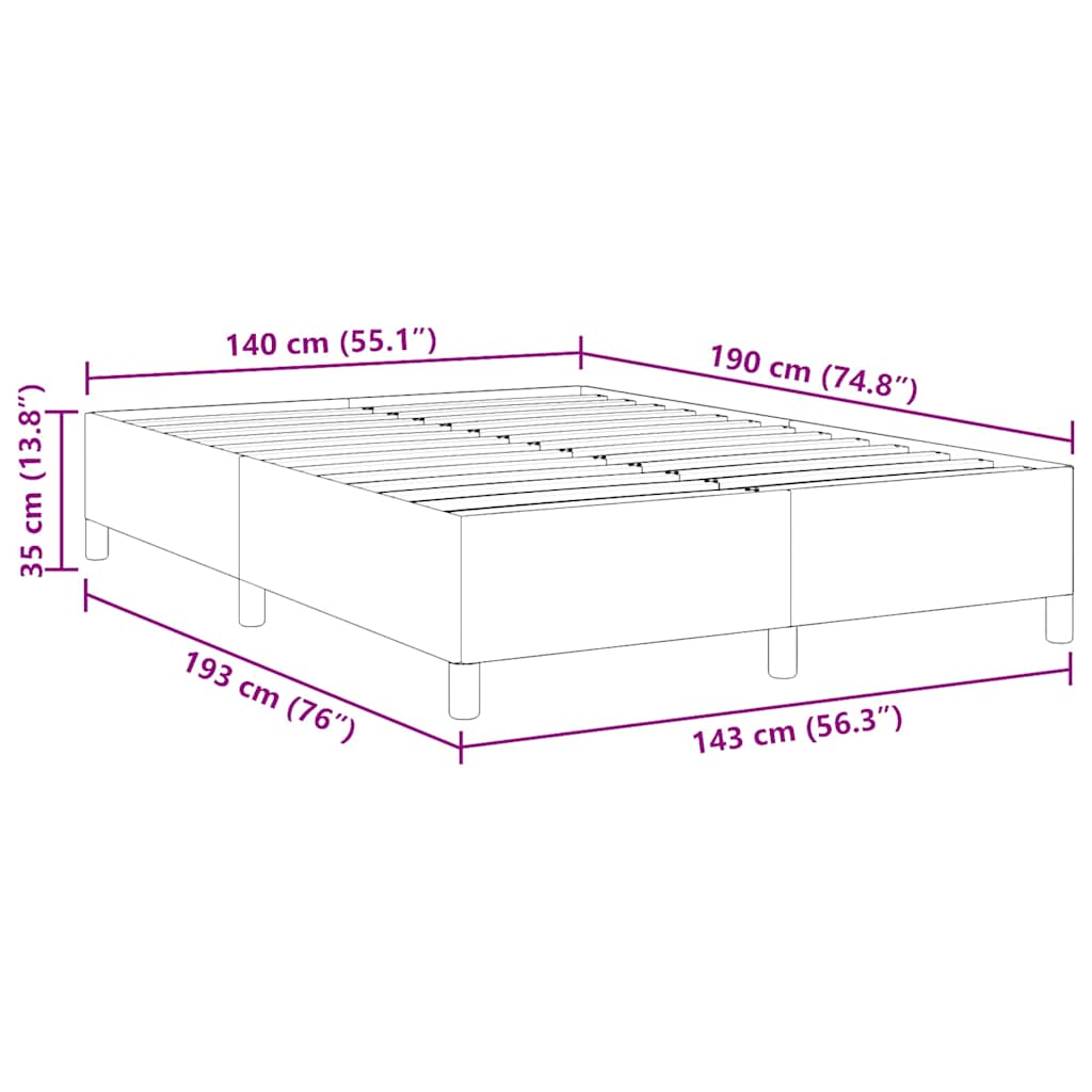 Krevet s opruga kutije Svjetlosiva 140 x 190 cm Kordura tekstil