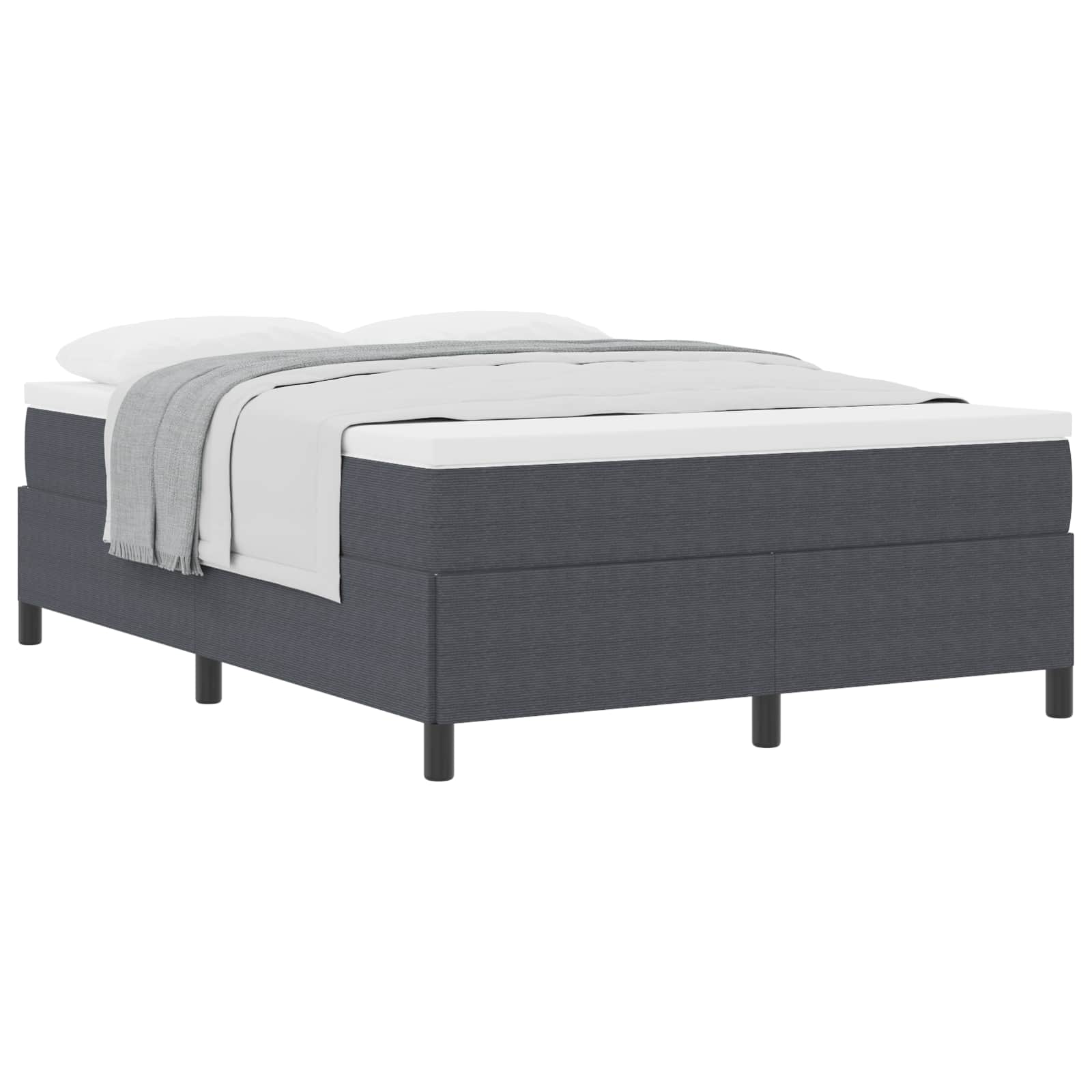 Krevet s opruga kutije Tamnosiva 140 x 190 cm Kordura tekstil