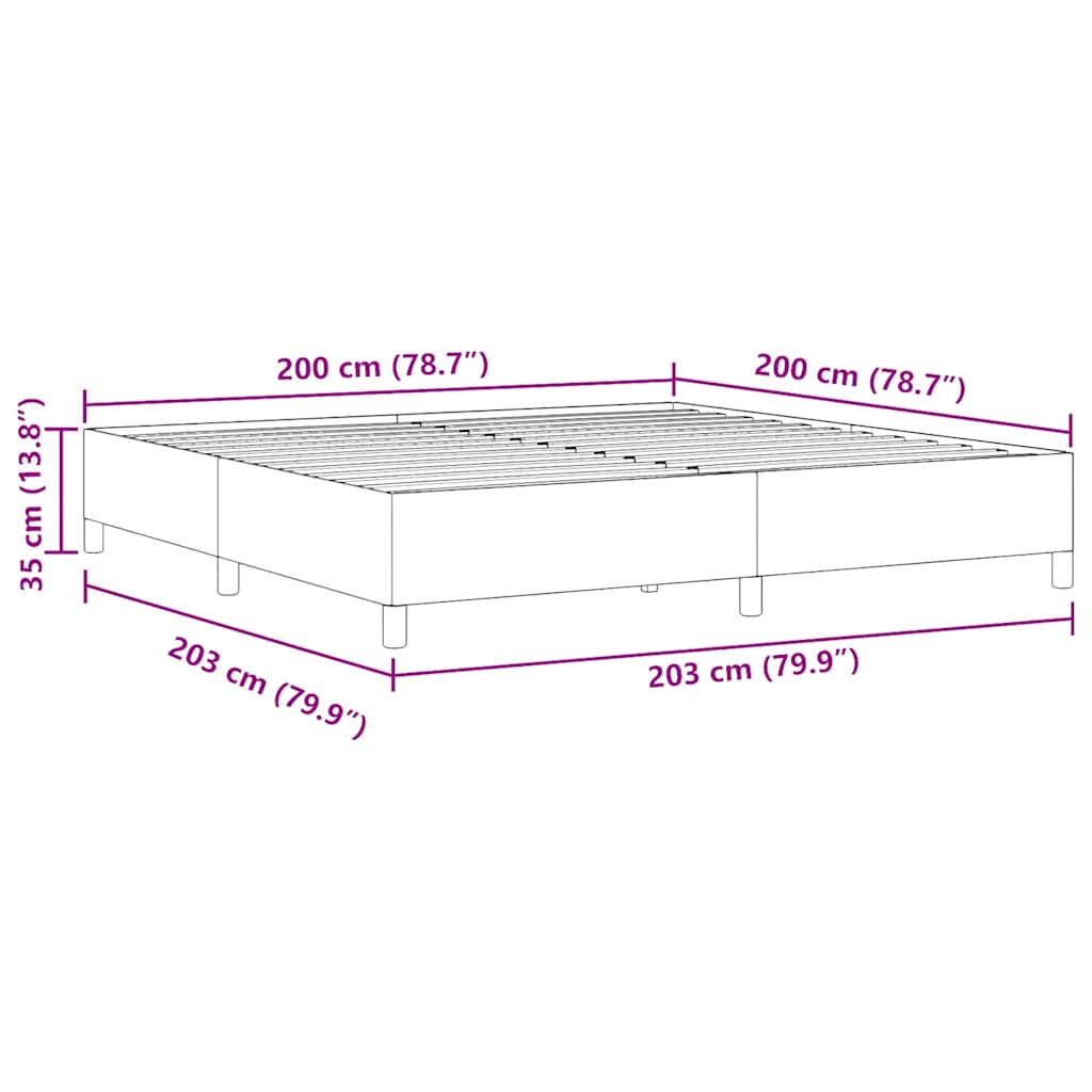 Krevet s opruga kutije Siva zelena 200 x 200 cm Kordura tekstil