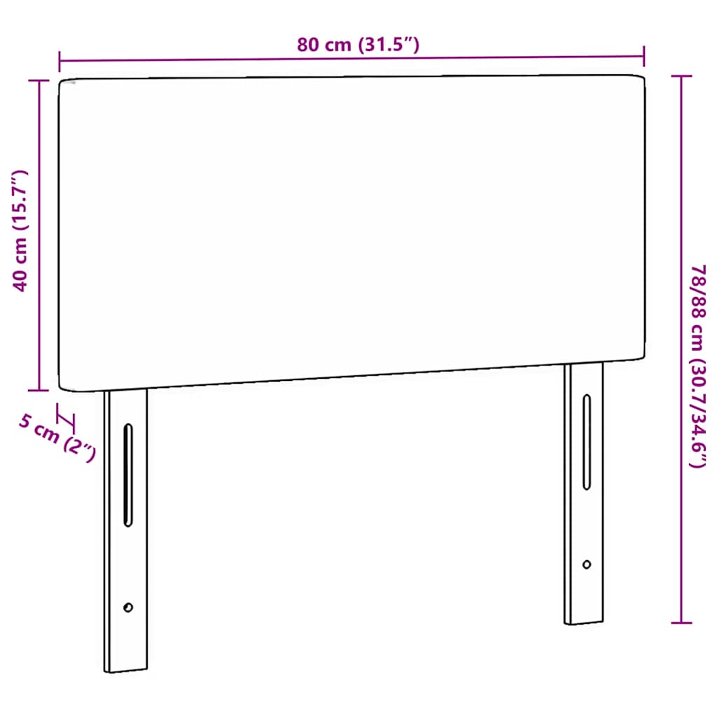 Uzglavlje Svijetlo siva 80 cm Kordura tekstil