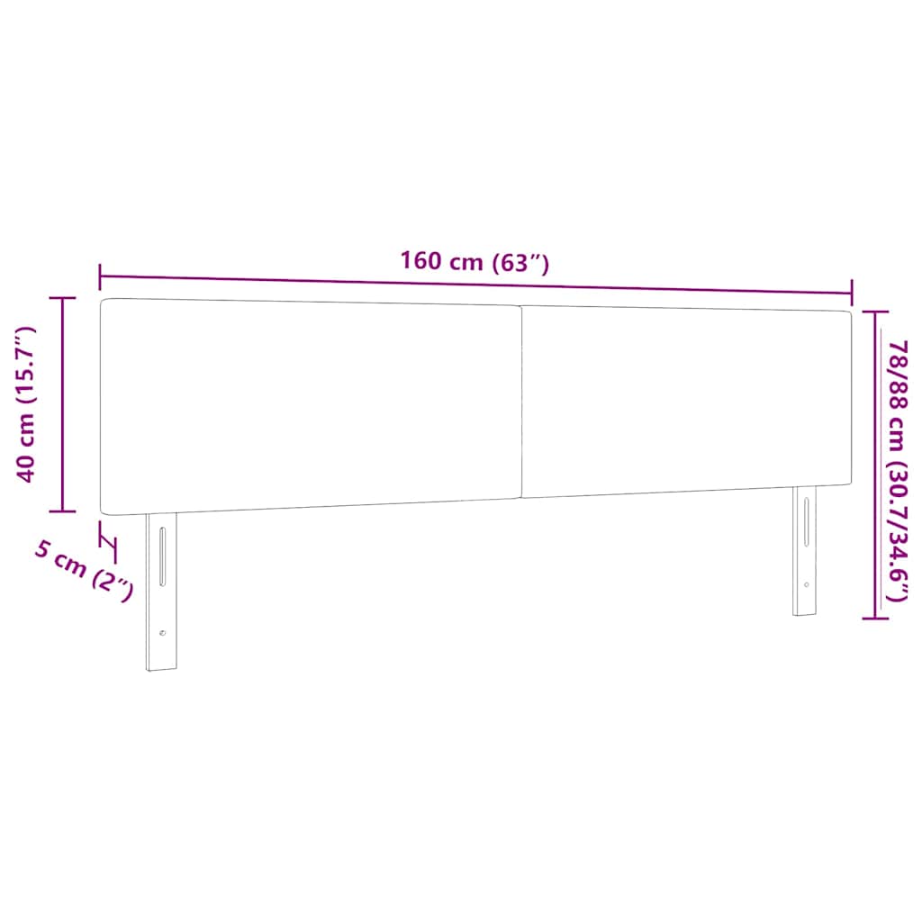 Uzglavlje Tamno siva 160 cm Kordura tekstil