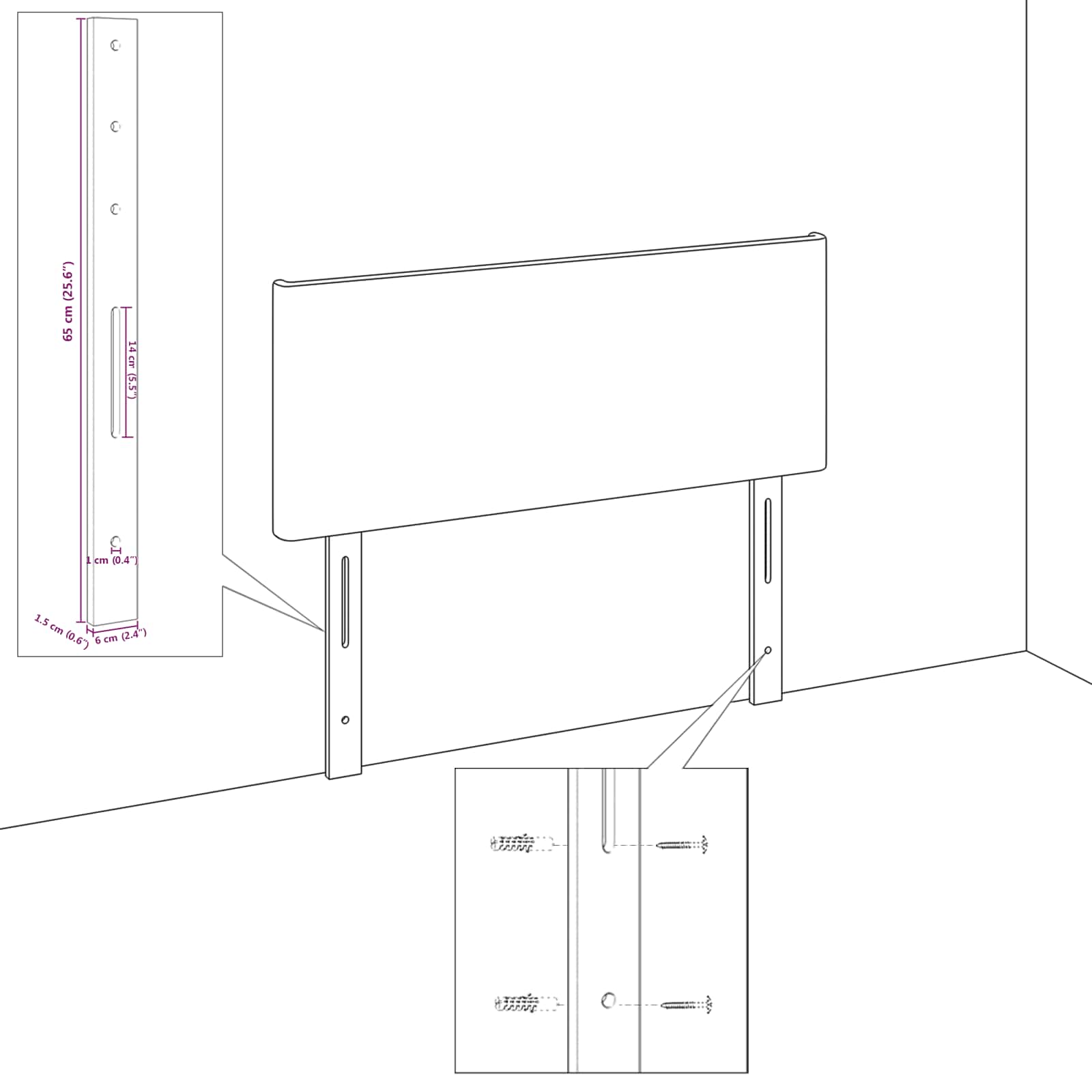 Uzglavlje Svijetlozeleni sivi 180 cm Kordura tekstil