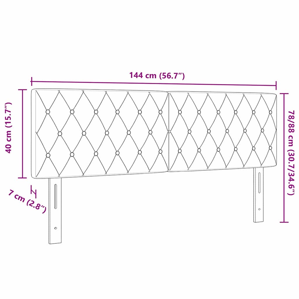 Uzglavlje Tamno siva 144 cm Baršun