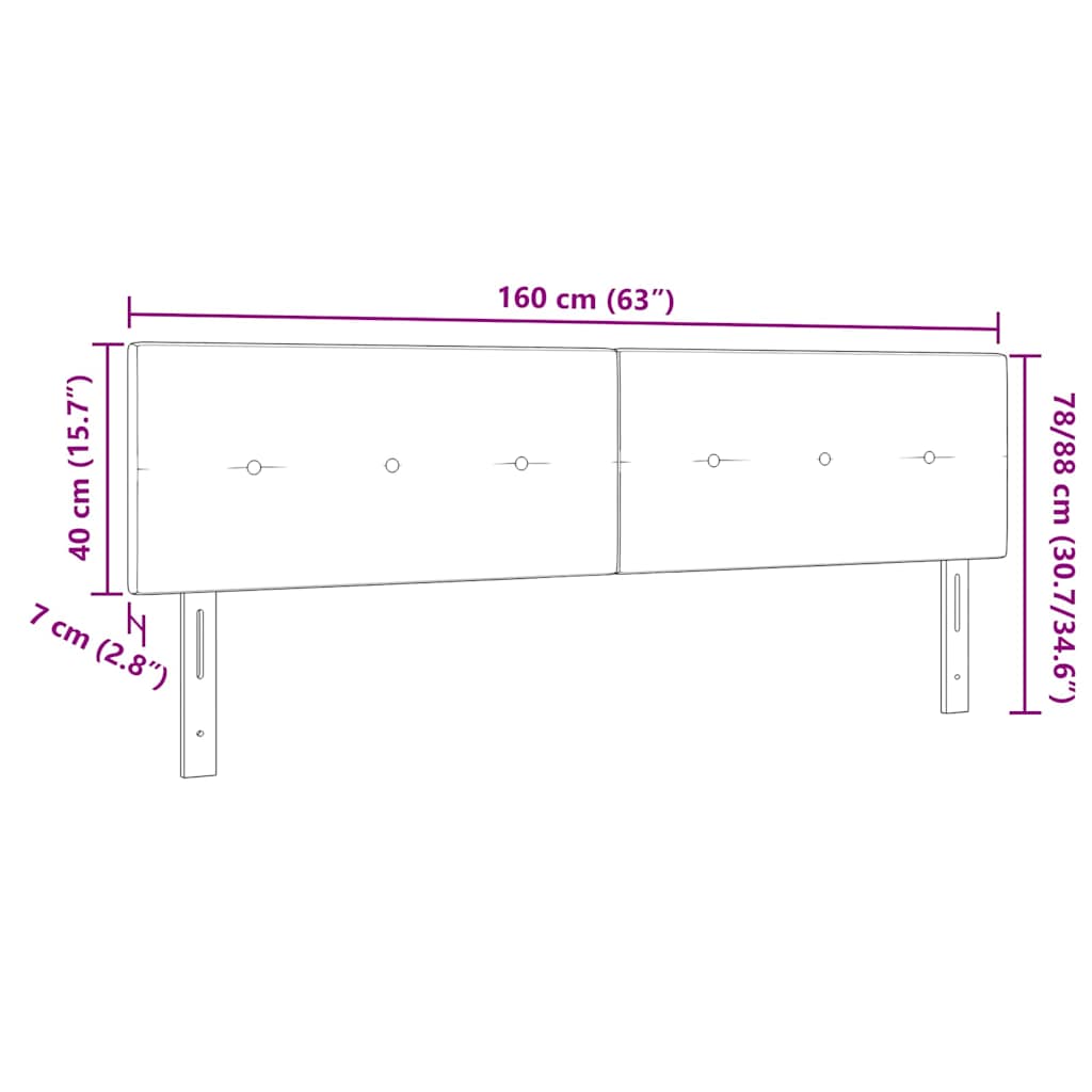 Uzglavlje Crna 160 cm Baršun