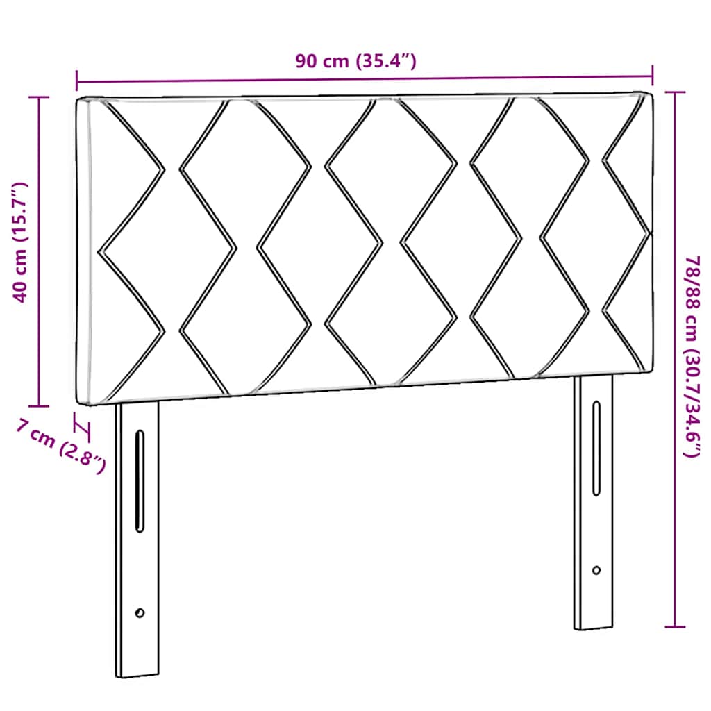 Uzglavlje Tamno siva 90 cm Baršun