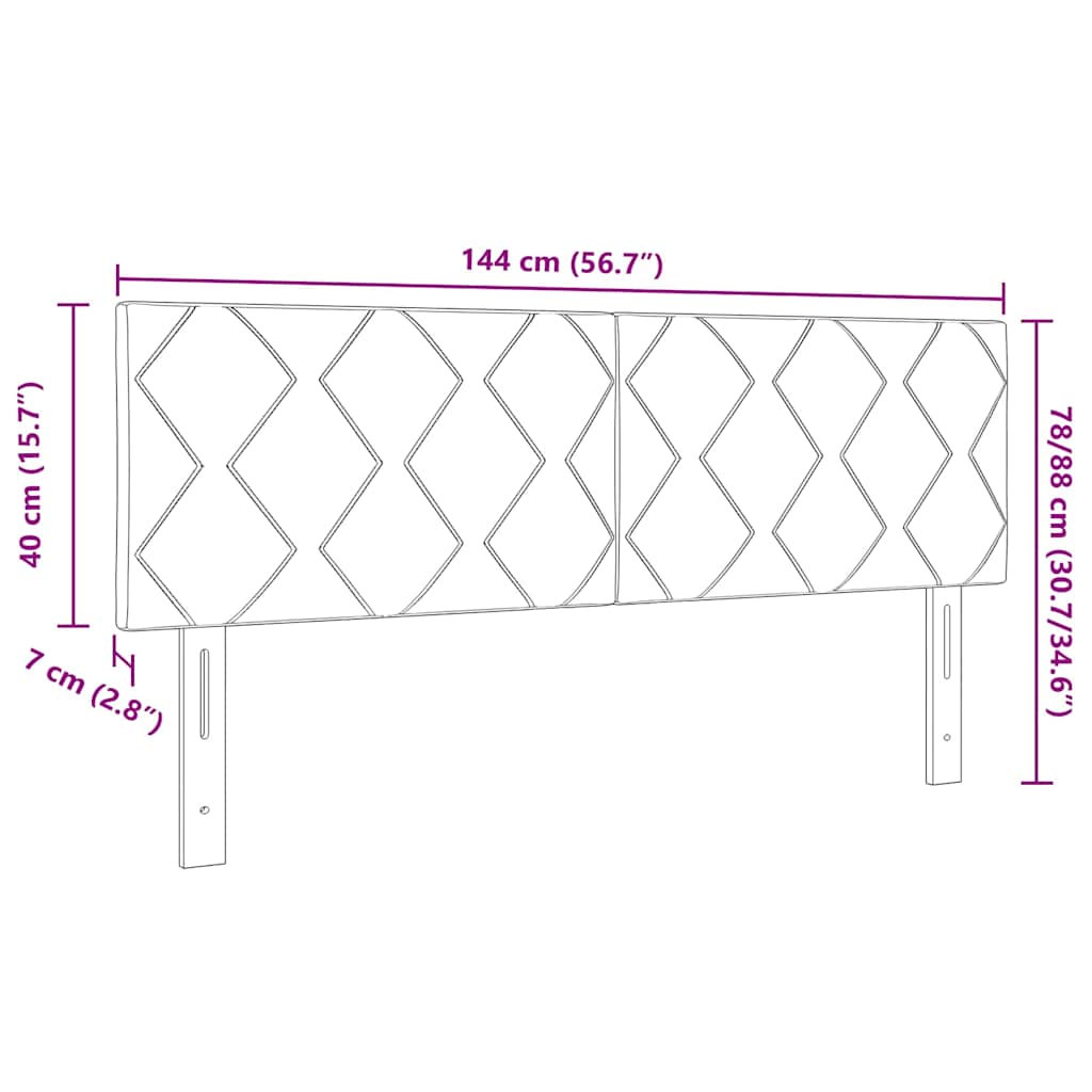Uzglavlje Crna 144 cm Baršun