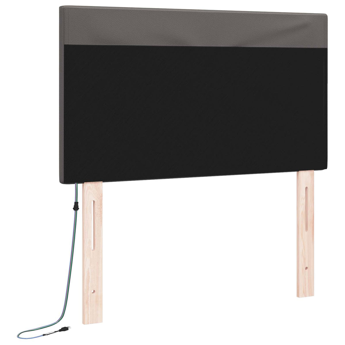LED glava kreveta Siva 90 cm Lažna koža