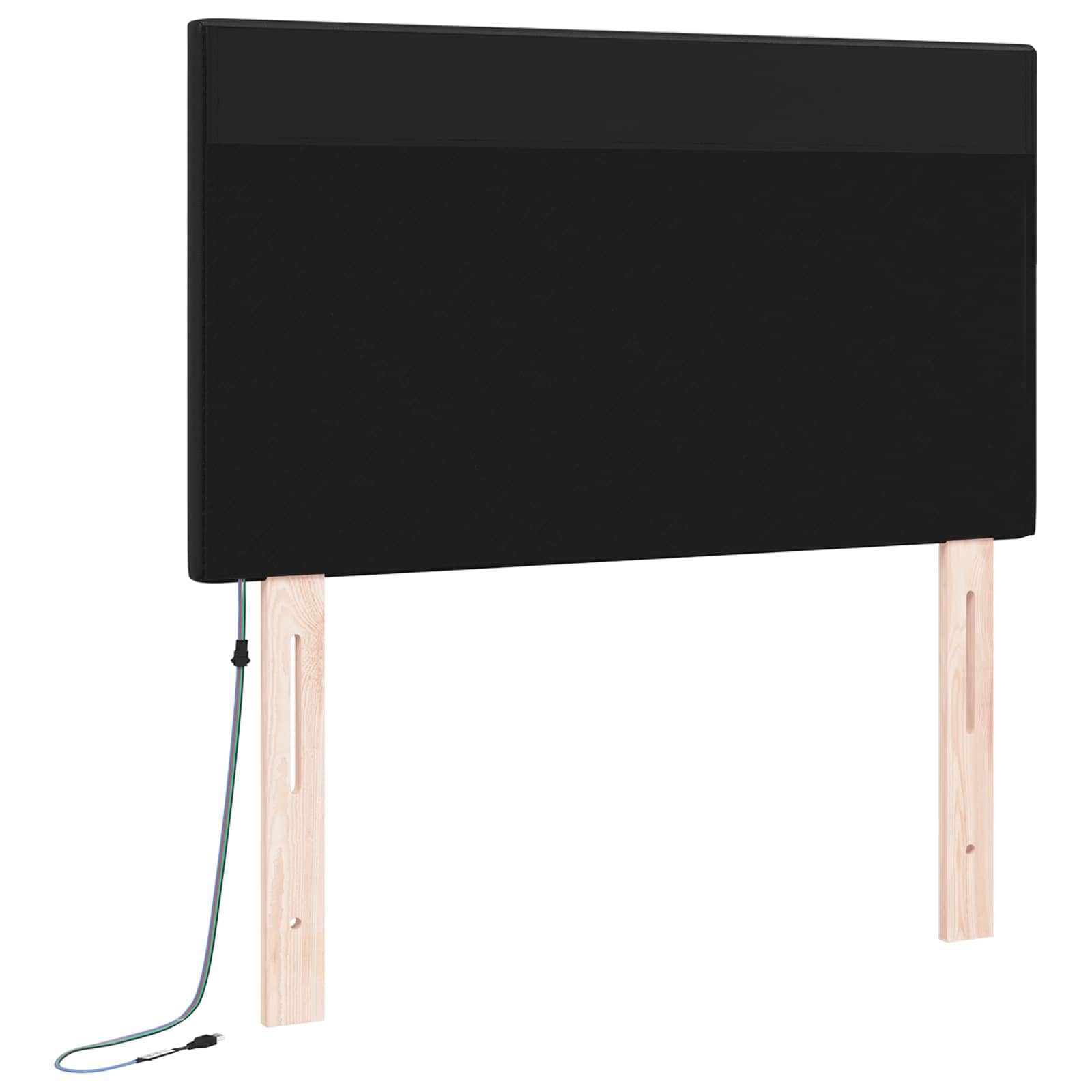LED glava kreveta Crna 100 cm Lažna koža