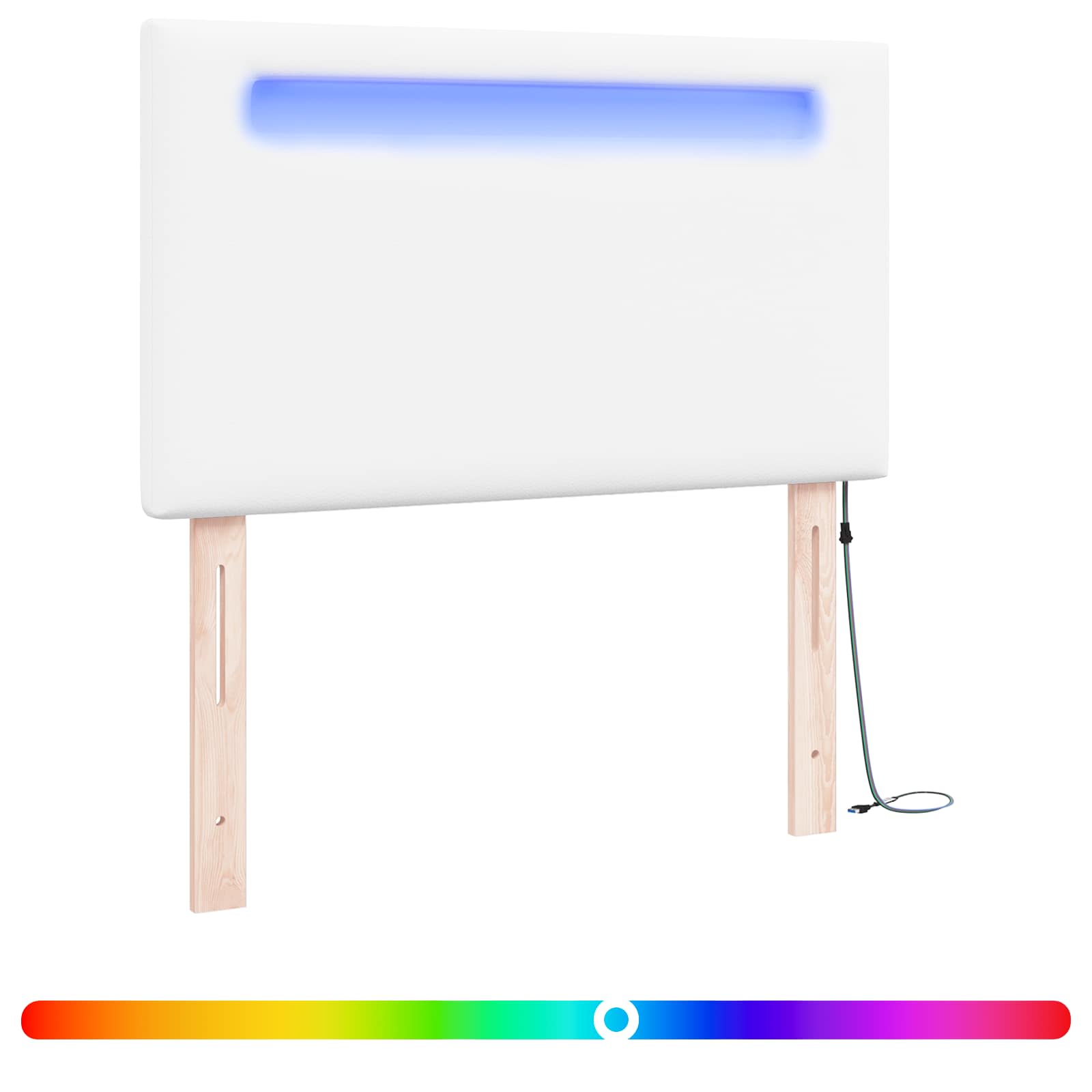LED glava kreveta Bijelo 100 cm Lažna koža