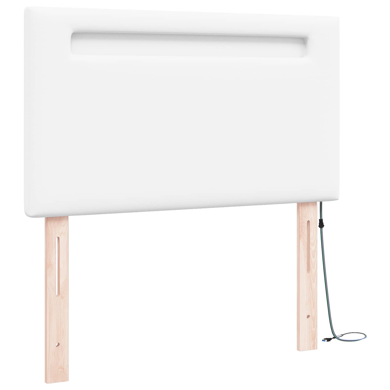 LED glava kreveta Bijelo 100 cm Lažna koža