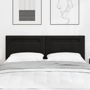 LED glava kreveta Crna 144 cm Lažna koža