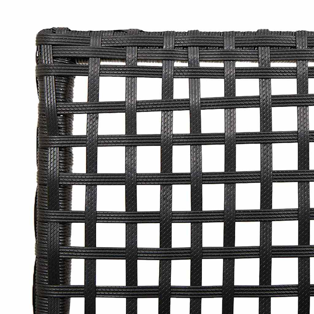 Vrtna stolica s jastukom 2 pcs Crna 55 x 53 x 85 cm poliratan