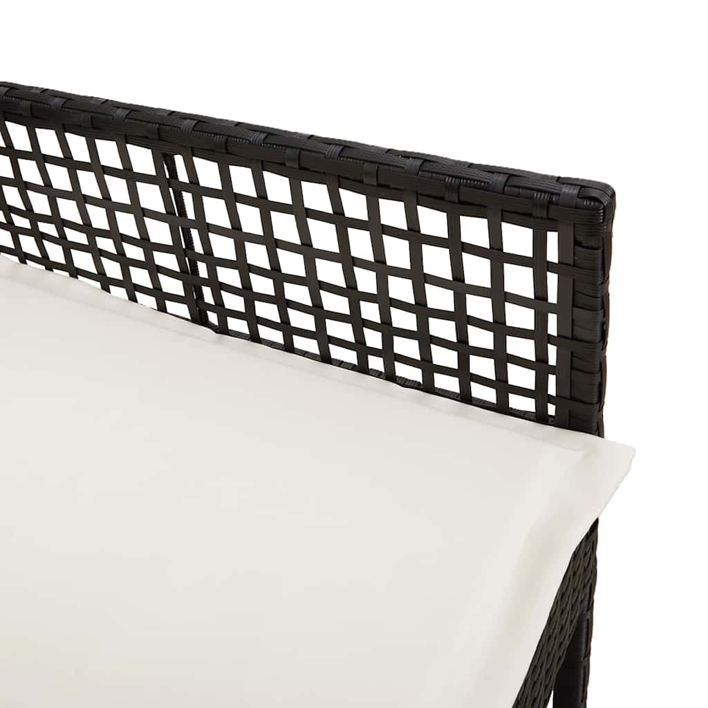 Vrtna stolica s jastukom 2 pcs Crna 55 x 53 x 85 cm poliratan