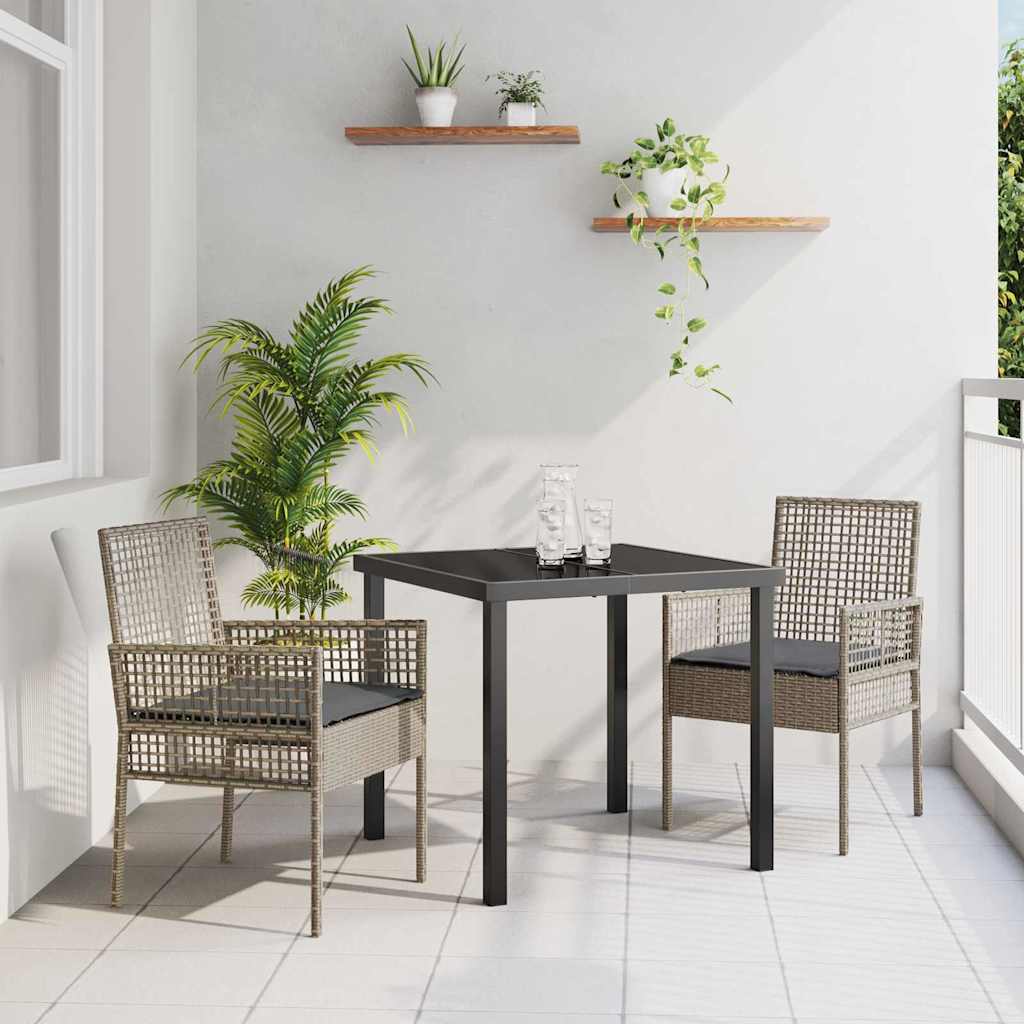 Vrtna stolica s jastukom 2 pcs Siva 55 x 53 x 85 cm poliratan