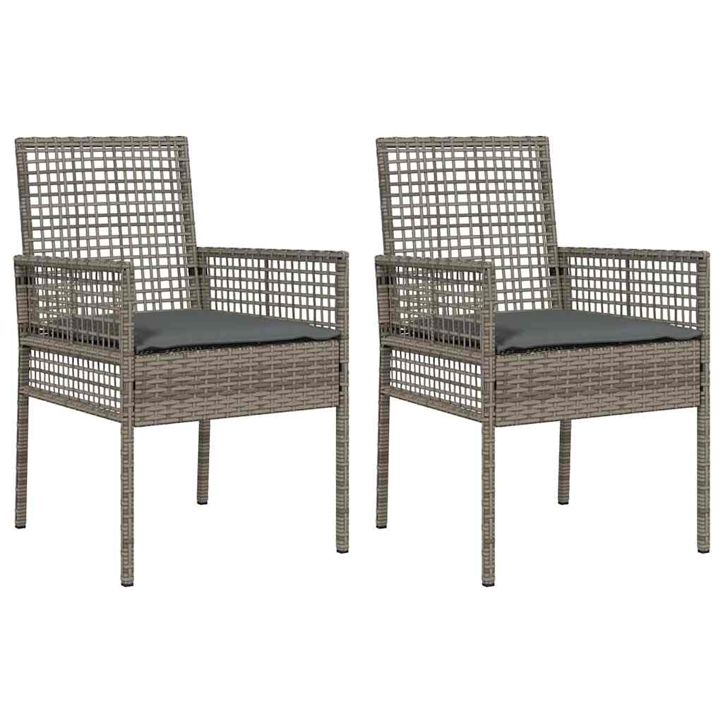 Vrtna stolica s jastukom 2 pcs Siva 55 x 53 x 85 cm poliratan