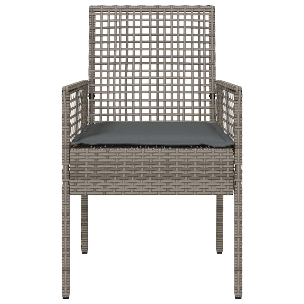 Vrtna stolica s jastukom 2 pcs Siva 55 x 53 x 85 cm poliratan