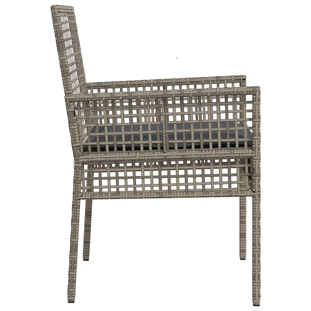 Vrtna stolica s jastukom 2 pcs Siva 55 x 53 x 85 cm poliratan