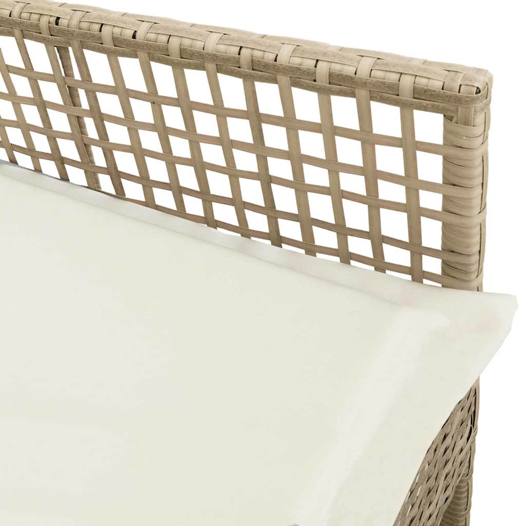 Vrtna stolica s jastukom 2 pcs Bež 55 x 53 x 85 cm poliratan