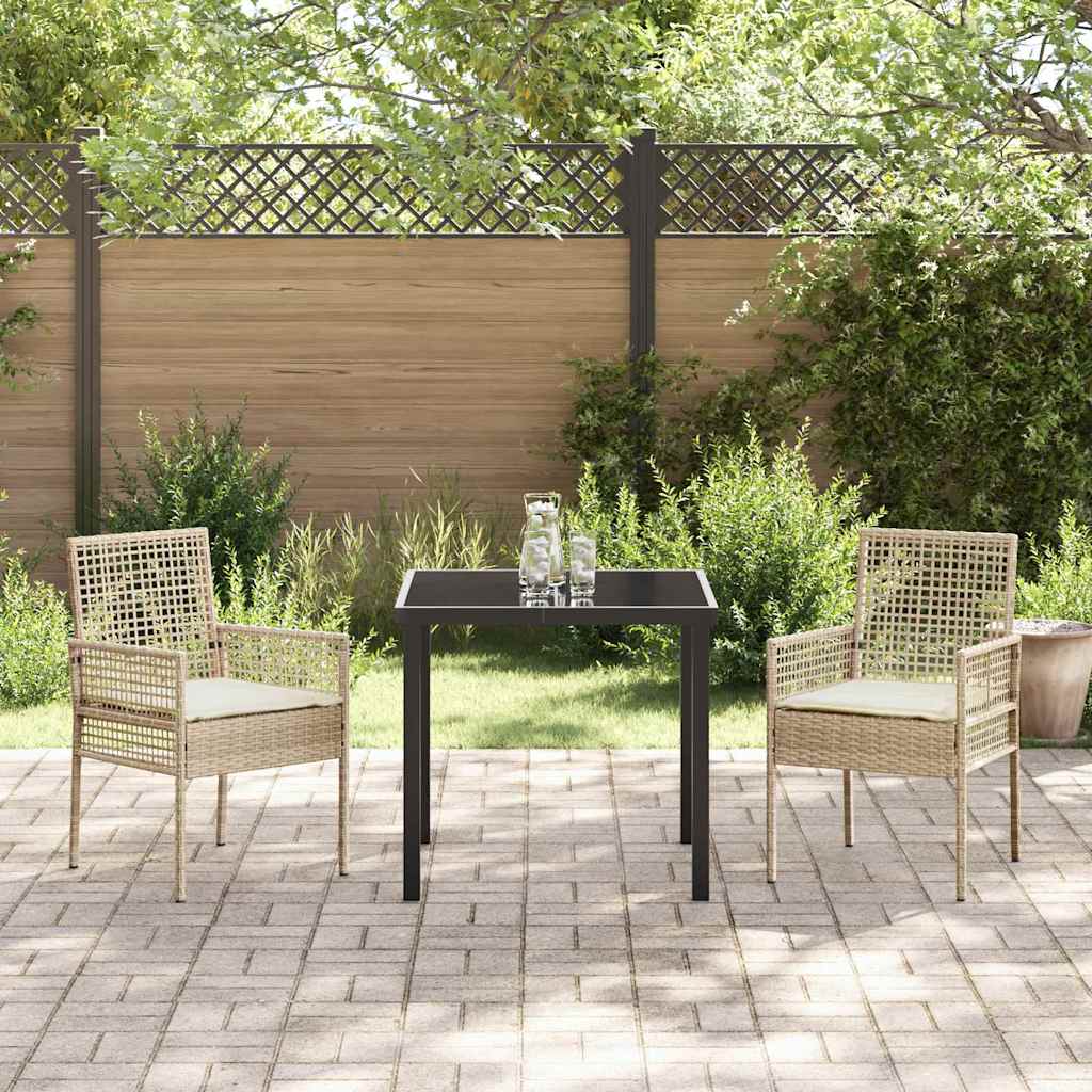 Vrtna stolica s jastukom 2 pcs Bež 55 x 53 x 85 cm poliratan