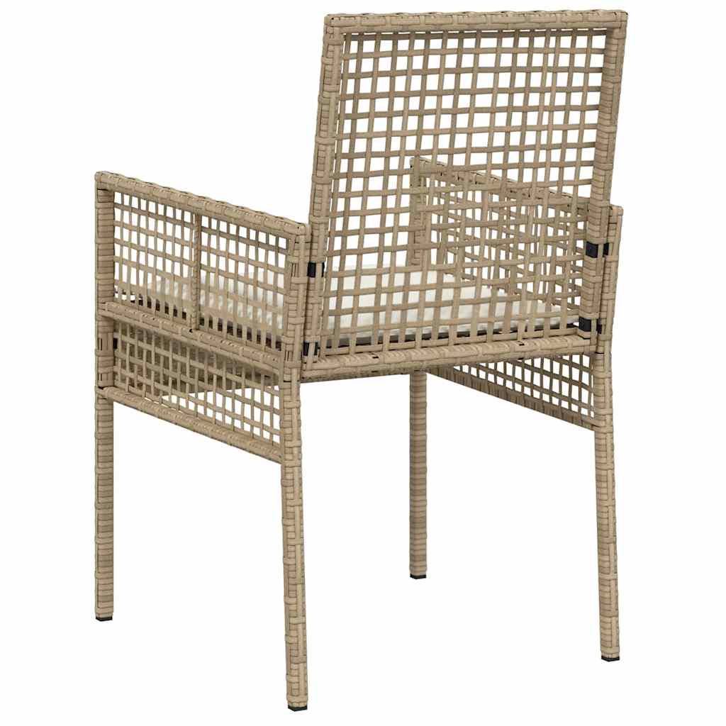 Vrtna stolica s jastukom 2 pcs Bež 55 x 53 x 85 cm poliratan