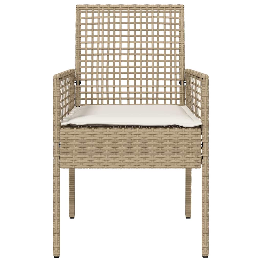 Vrtna stolica s jastukom 2 pcs Bež 55 x 53 x 85 cm poliratan