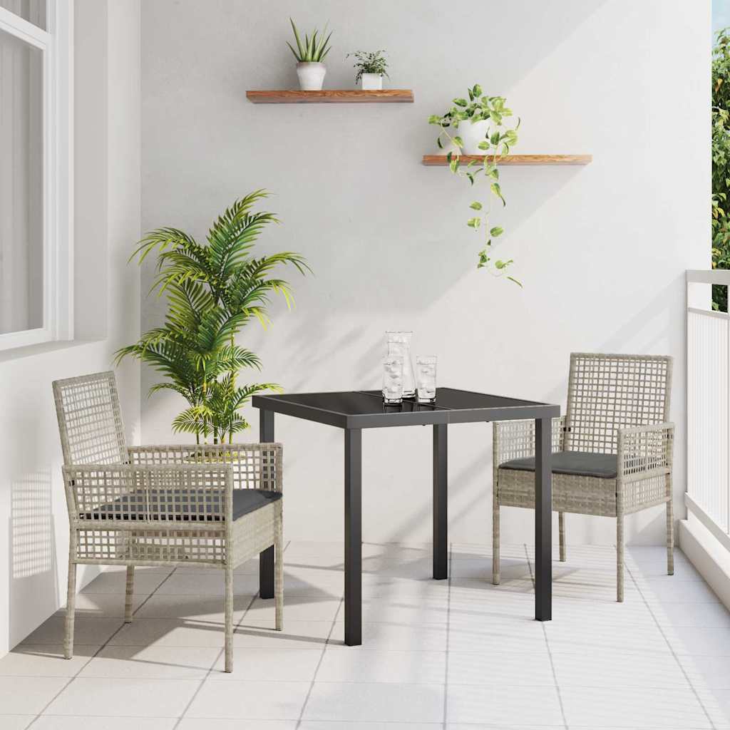 Vrtna stolica 2 pcs Svijetlo siva 55 x 53 x 85 cm poliratan