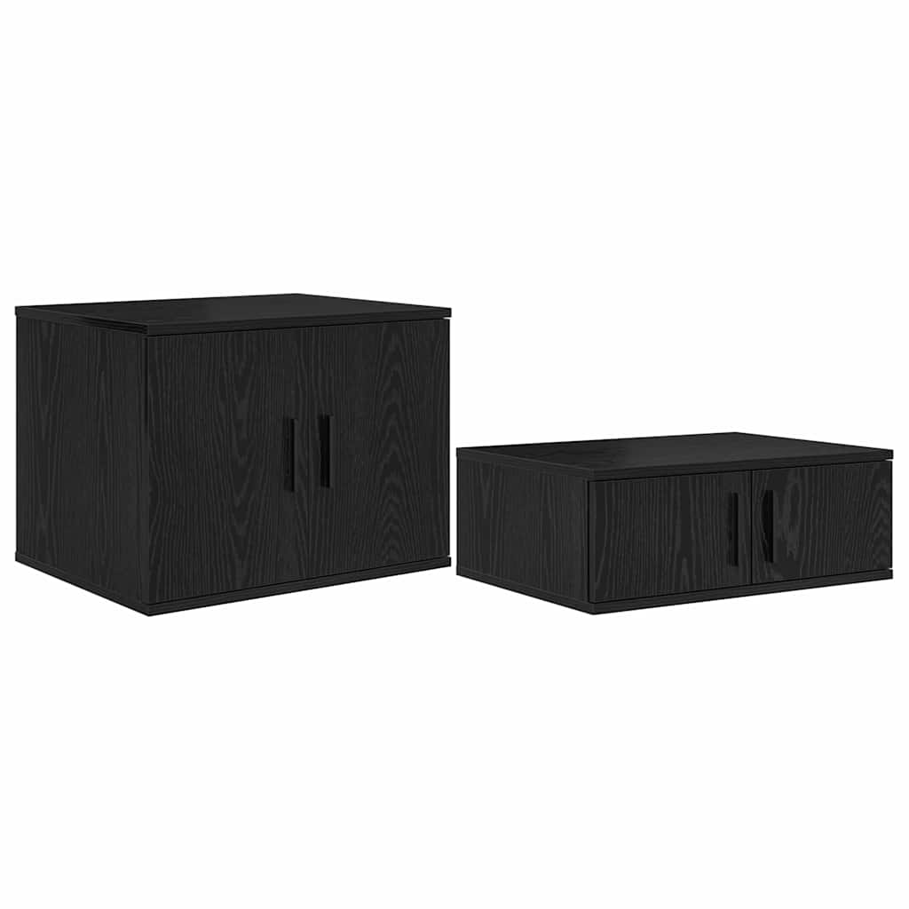 Ormarić za pohranu 2 pcs Crni hrast 127 x 41 x 40 cm