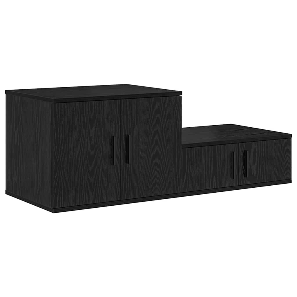 Ormarić za pohranu 2 pcs Crni hrast 127 x 41 x 40 cm