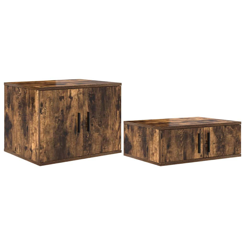 Ormarić za pohranu 2 pcs Dimljeni hrast 127 x 41 x 40 cm