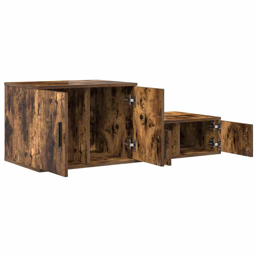 Ormarić za pohranu 2 pcs Dimljeni hrast 127 x 41 x 40 cm